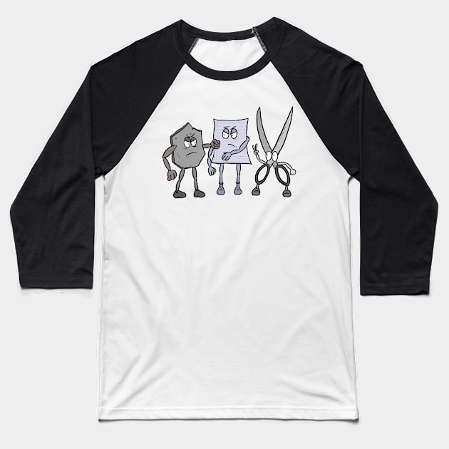 rock, paper and scissors Baseball T-Shirt by matan kohn